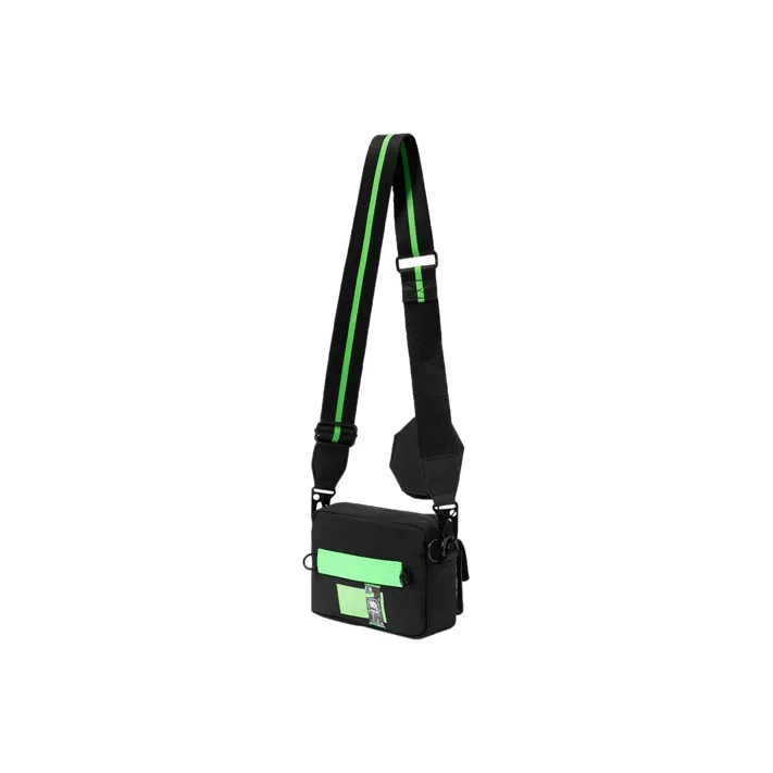 LiNing Fabric Shoulder Bag, Crossbody Bag Regular Unisex Neon Green-2