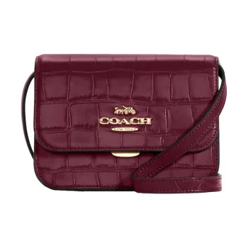 COACH Brynn Leather Shoulder Bag Crossbody Bag Small Size Women's Burgundy