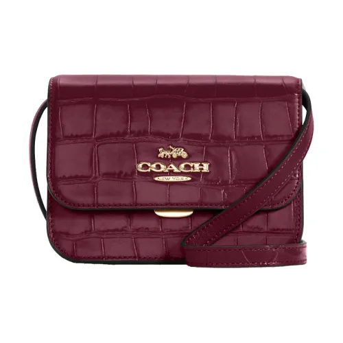 COACH Brynn Leather Shoulder Bag Crossbody Bag Small Size Women's Burgundy