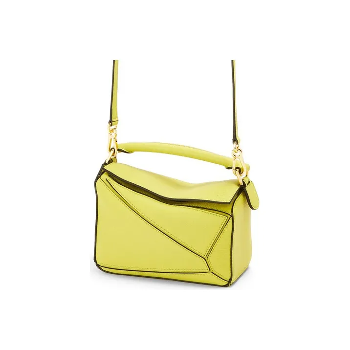 LOEWE Puzzle Calfskin Geometric Bag Puzzle Bag Handbag Shoulder Bag Crossbody Bag Mini Women's Lemon-3