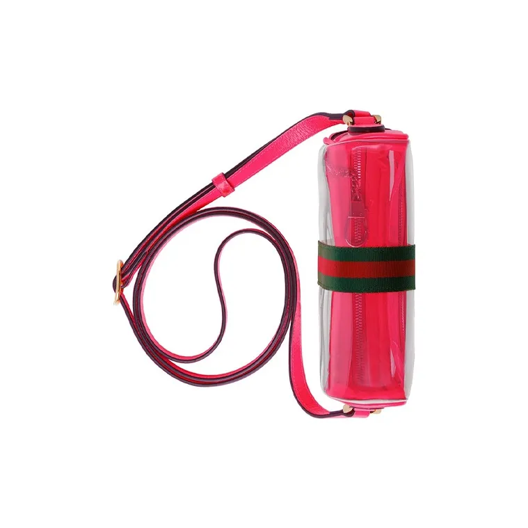 GUCCI Ophidia Leather Patchwork Camera Bag Shoulder Bag Crossbody Bag Mini Women's Transparent/Fuchsia Pink-4