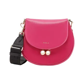 Furla Soft Calfskin Piglet Shoulder Bag Crossbody Bag Mini Women's Dark Peach Red/Light Peach Red