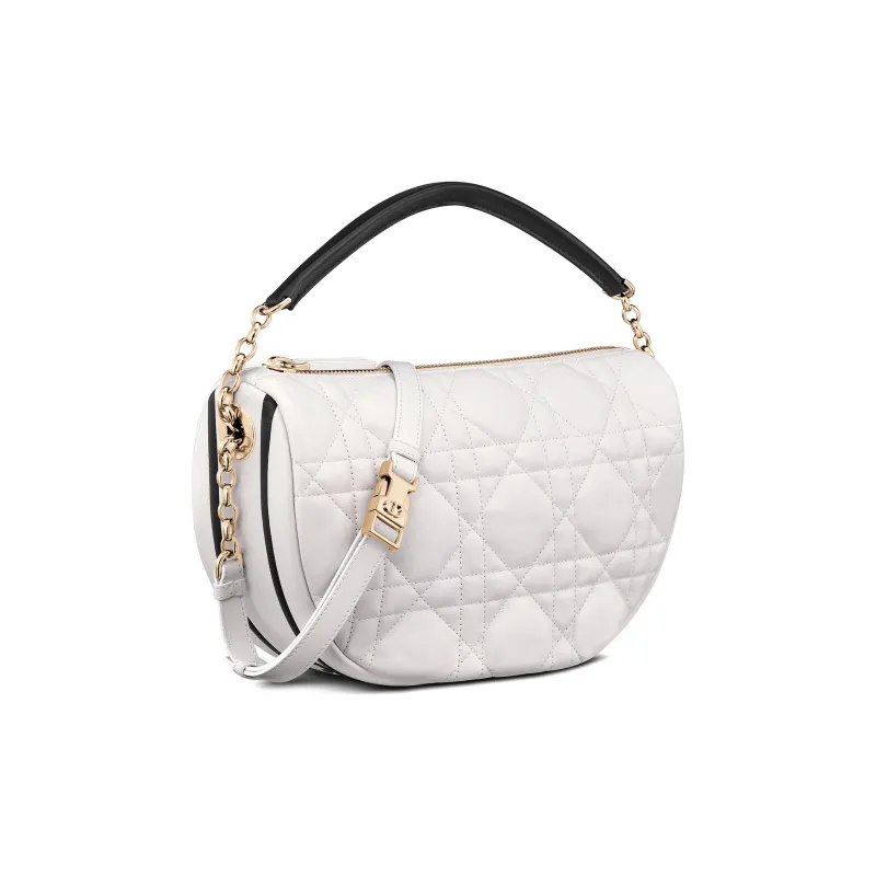 DIOR Sheepskin HOBO Handbag, Shoulder Bag Medium Size Women's White-1