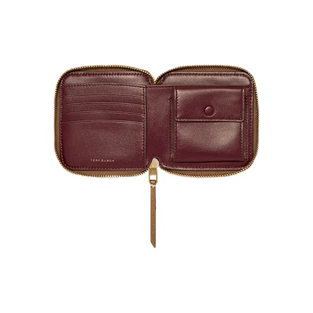 TORY BURCH T Monogram Cow Leather Wallet Women's Hazelnuts Brown-4