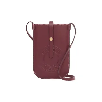 Burberry Leather Shoulder Bag Unisex Burgundy