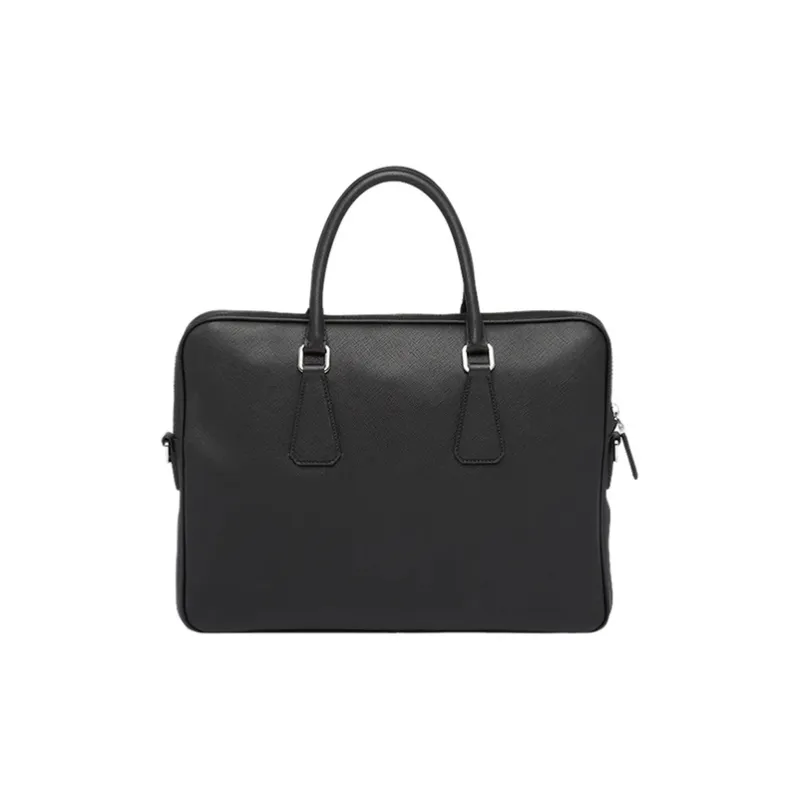 PRADA Saffiano Leather Handbag Regular Men's Black-1