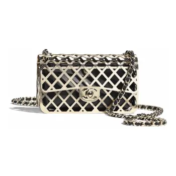 CHANEL Metal With Lambskin Evening Bag, Shoulder Bag, Crossbody Bag Mini Women's Gold