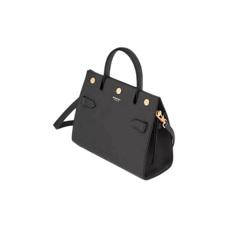 Burberry Title Cow Leather Handbag Portable Crossbody Bag Shoulder Bag Mini Women's Black-1