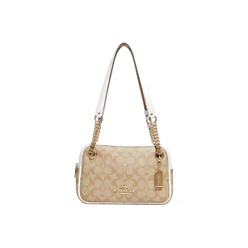COACH Canvas With Leather Portable Crossbody Bag, Shoulder Bag Women's Khaki
