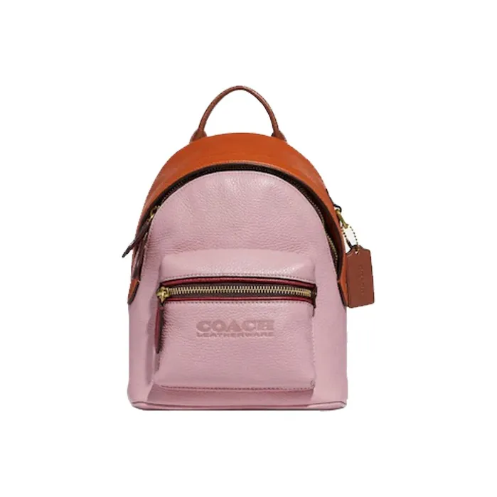 COACH Charter Multicolor Leather Backpack Trumpets Women's Pink Orange-0