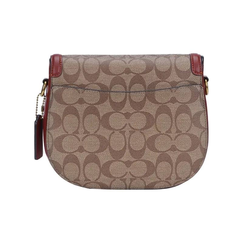 COACH Jade Leather Portable Crossbody Bag Shoulder Bag Women's Khaki-2
