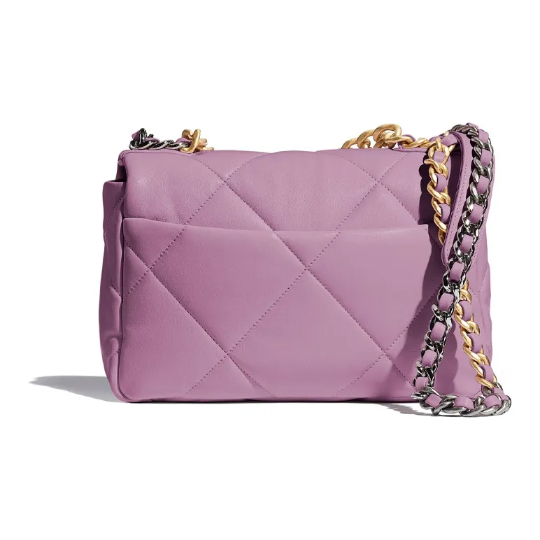 CHANEL 19Bag Lambskin Chain Shoulder Bag, Crossbody Bag Trumpets Women's Taro Purple-1