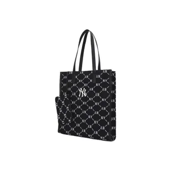 MLB Monogram Collection Polyester Combo Bag Tote Bag Shopping Bag Shoulder Bag Handbag Regular Women's Black