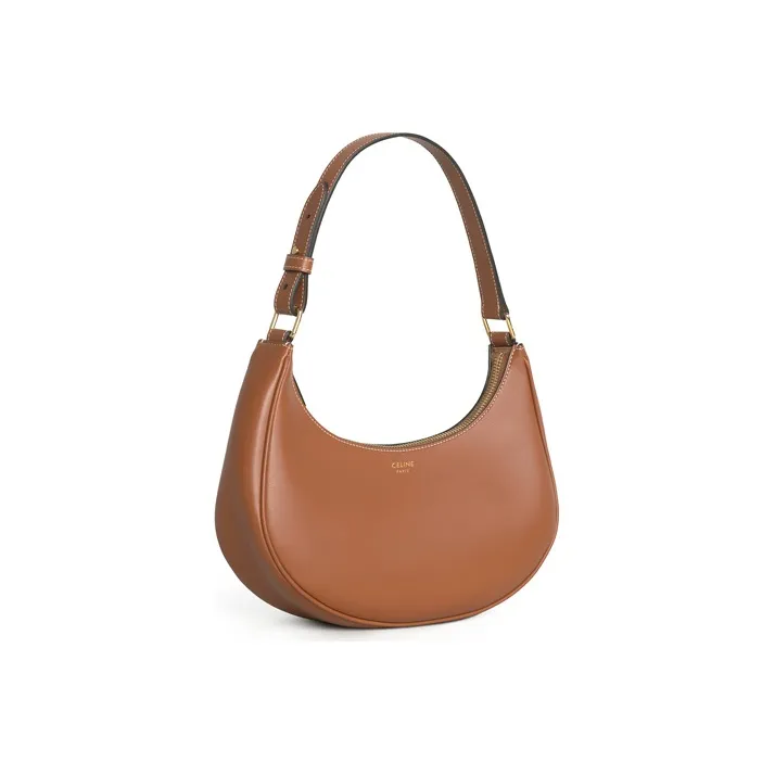 CELINE AVA Smooth Cow Leather Handbags Shoulder Bags Women's Brown-1