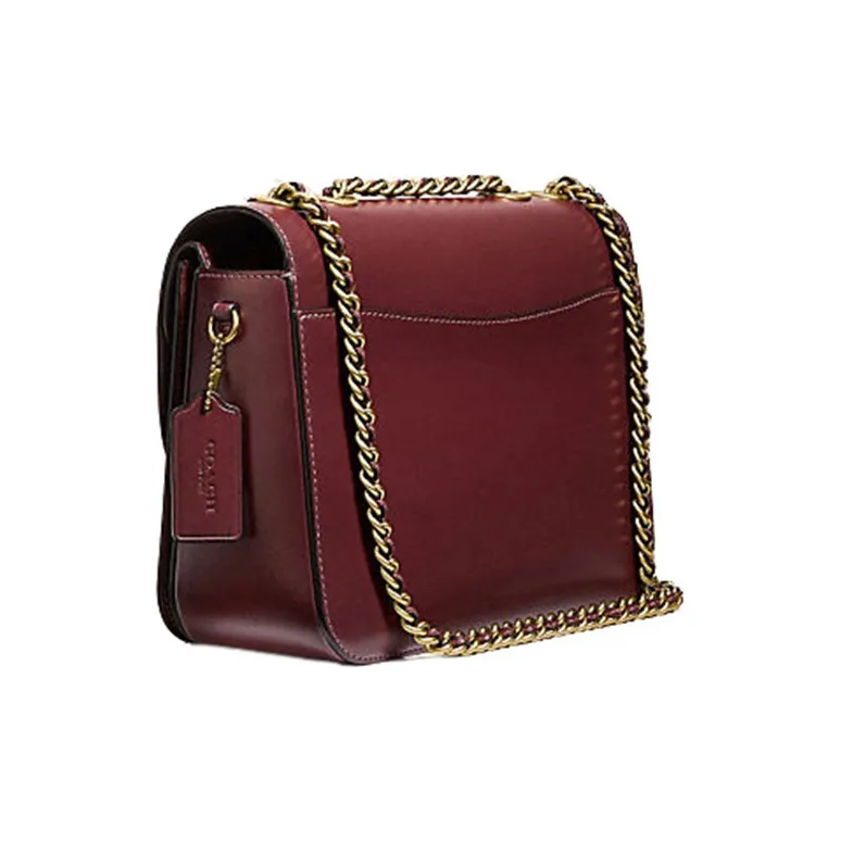 COACH Madison Leather Small Square Bag Crossbody Bags Shoulder Bags Women's Burgundy-1