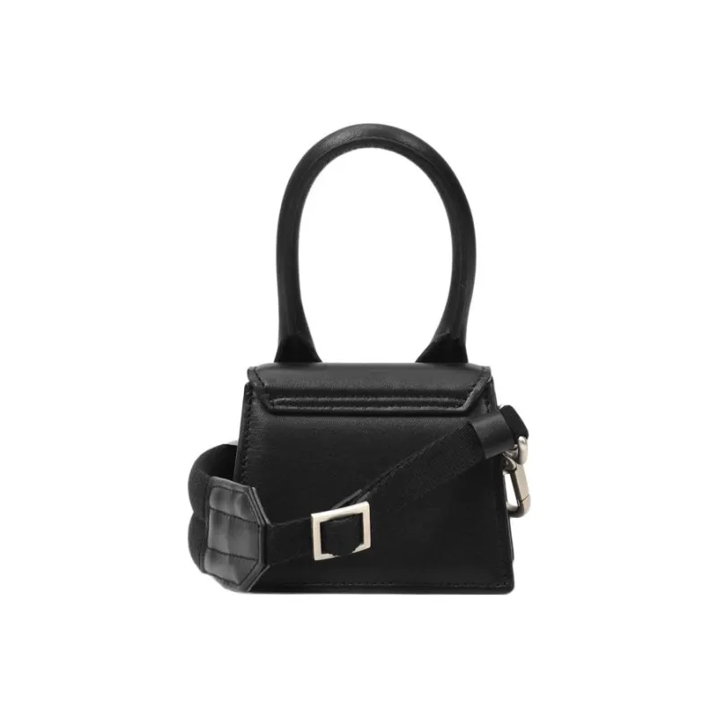 Jacquemus Leather One Shoulder Handbag, Crossbody Bag Women's Black-4