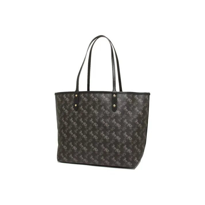 COACH City PVC Tote Bag Shopping Bag Handbag Shoulder Bags Women's Black Gray Color-2