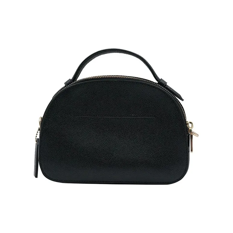 COACH Leather Chinese Steamed Bun Bag, Dome Bag, Round Bag, Portable Crossbody Bag, Shoulder Bag Trumpets Women's Black-2