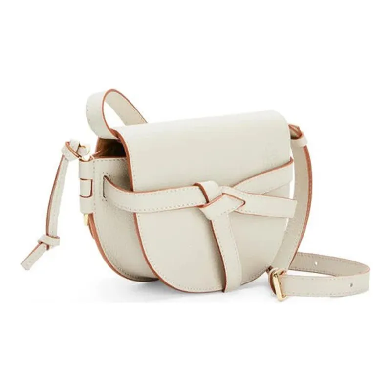 LOEWE Gate Cotton One Shoulder Handbag Crossbody Bag Mini Women's White-1