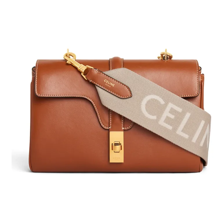 CELINE Wool Long Strap Bag Strap Women's Beige/White-1