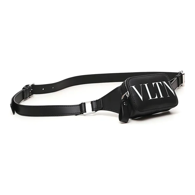 Valentino VLTN Cow Leather Fanny Pack Sling Bags Mini Unisex Black-1