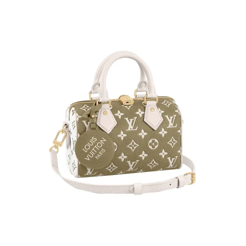 LOUIS VUITTON Speedy Bandouliere 20 Khaki Green/Beige/Cream-0