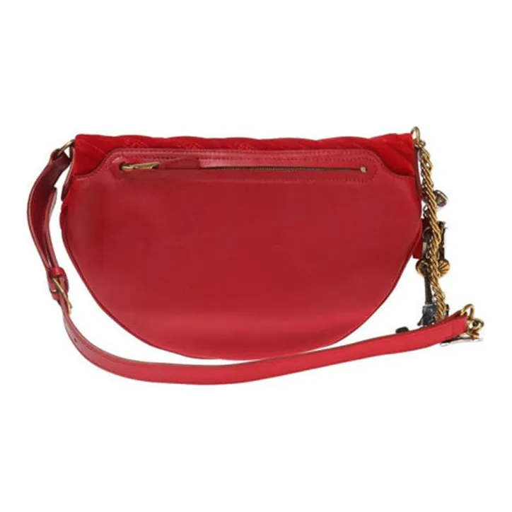 Balenciaga Velvet Shoulder Bag Women's Red-2