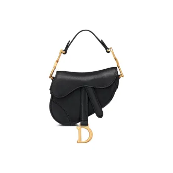 DIOR Goatskin One Shoulder Handbags Extra Mini Women's Black