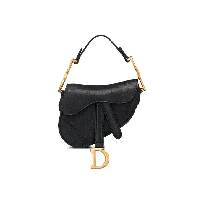 DIOR Goatskin One Shoulder Handbags Extra Mini Women's Black-0