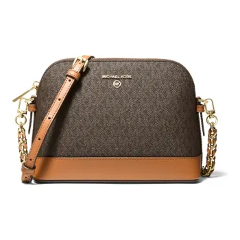 MICHAEL KORS Canvas Dome Bag Crossbody Bag Tubas Women's Brown
