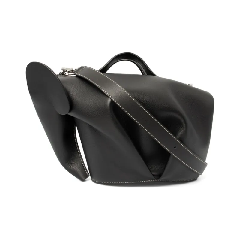 LOEWE Calfskin Crossbody Handbag Large Size Women's Black-1