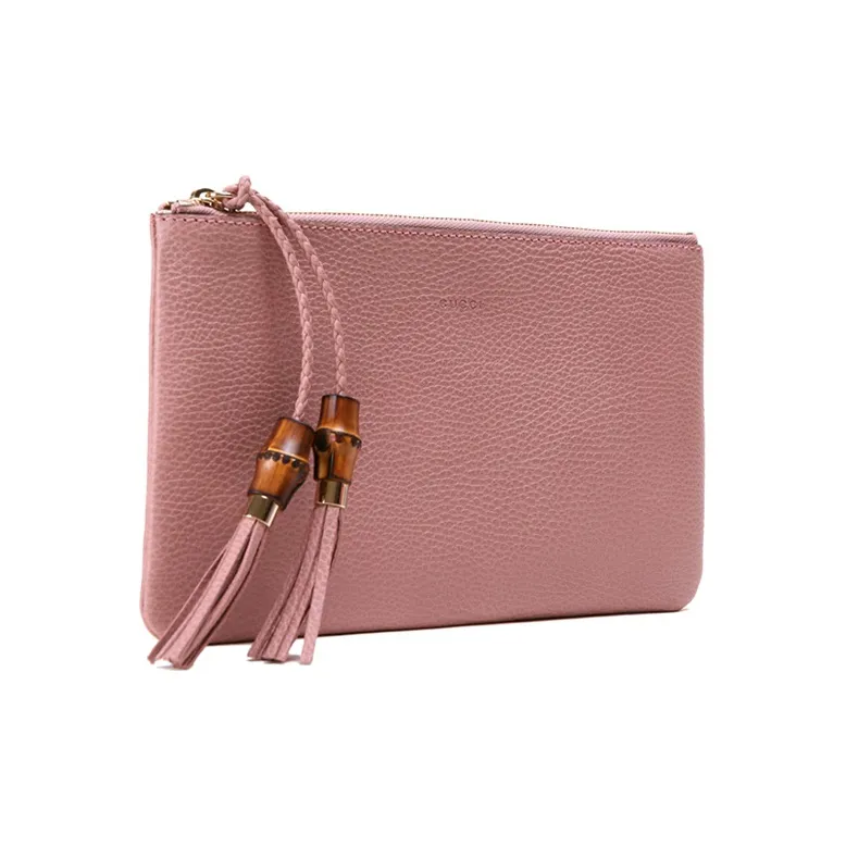 GUCCI Leather Clutch Women's Pink-2