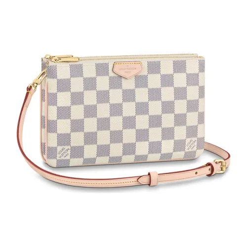 LOUIS VUITTON Cow Leather Handbag Crossbody Bag Shoulder Bag Women's Plaid