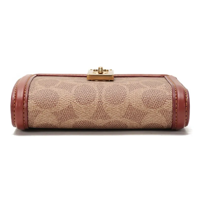 COACH Hutton Leather Handheld Wallet Regular Women's Rusty Brown-4