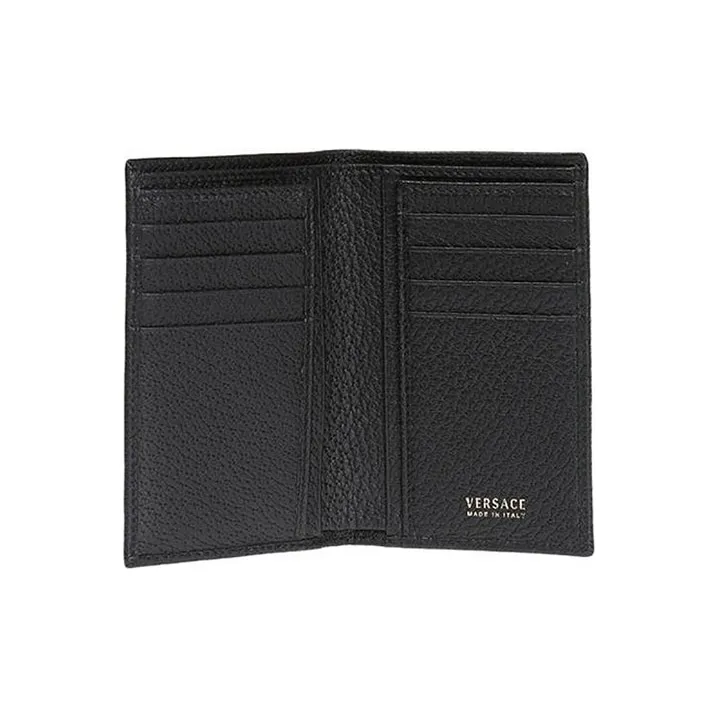 FANSIZHE Leather Leather Clip Wallet Men's Black-3