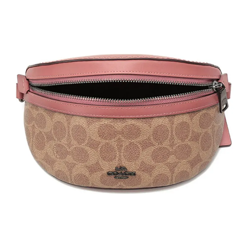 COACH Bethany Leather Fanny Pack Small Size Women's Vintage Pink With Tan-5