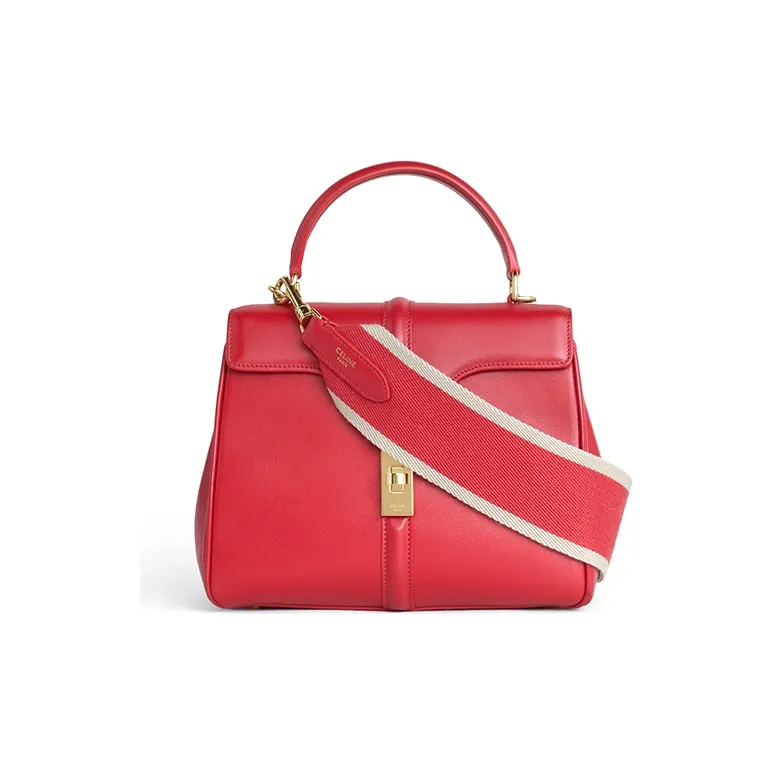 CELINE Fabric And Cow Leather Bag Strap Women's Red-1