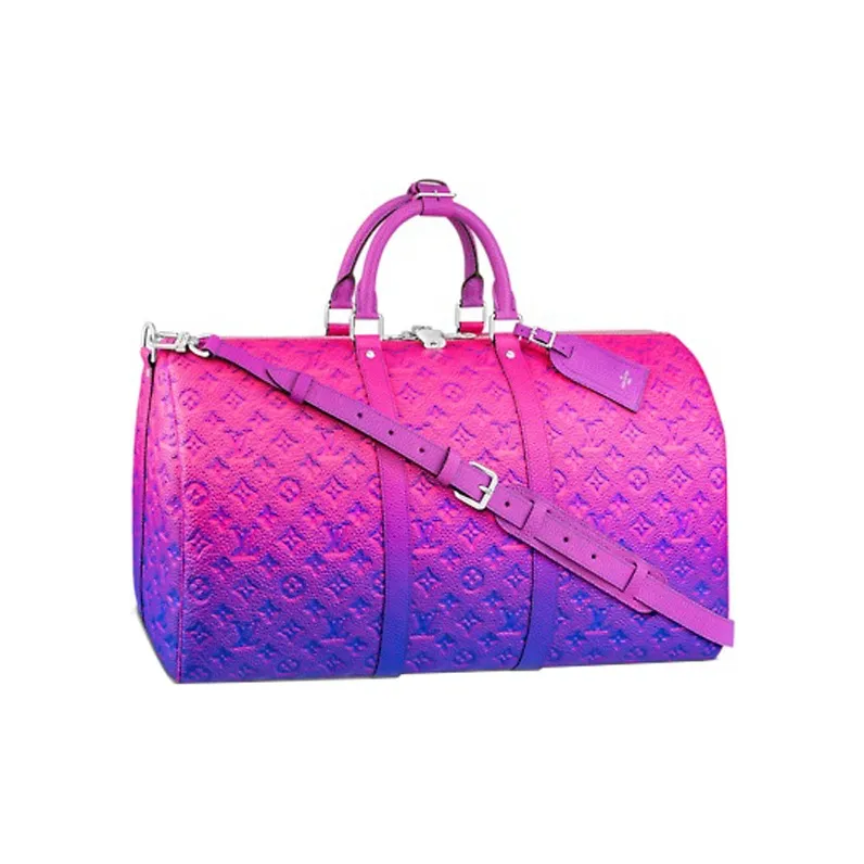 LOUIS VUITTON Keepall 50B Taurillon Illusion Blue/Pink-1