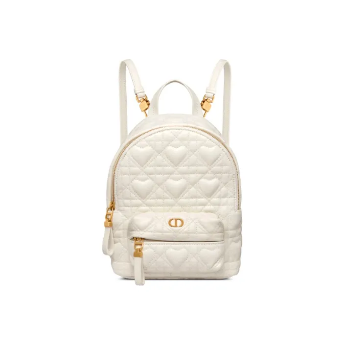 DIOR Sheepskin Backpack Mini Women's White-0
