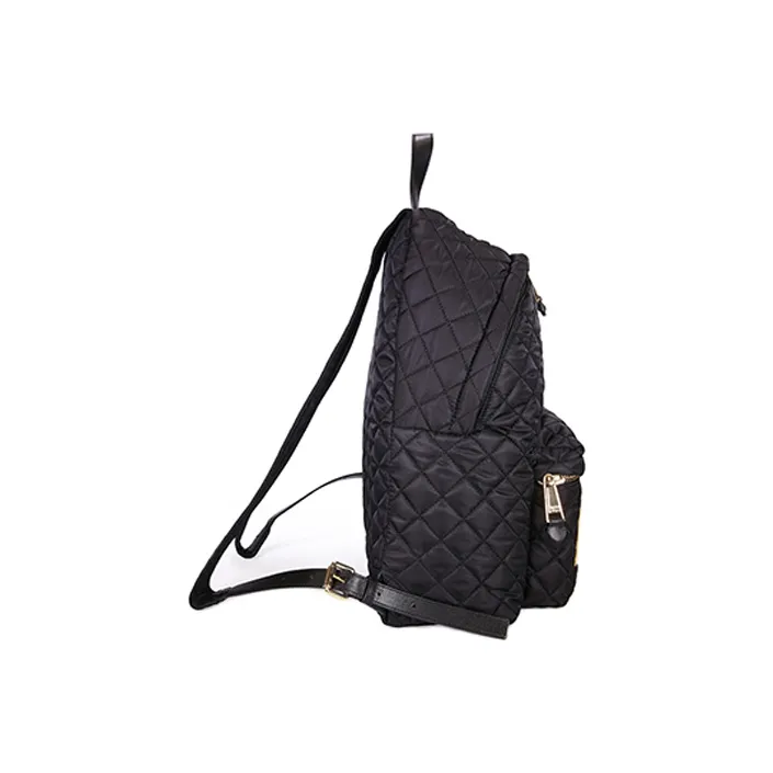 MOSCHINO Nylon Fabric Backpack Regular Women's Black Gold-2