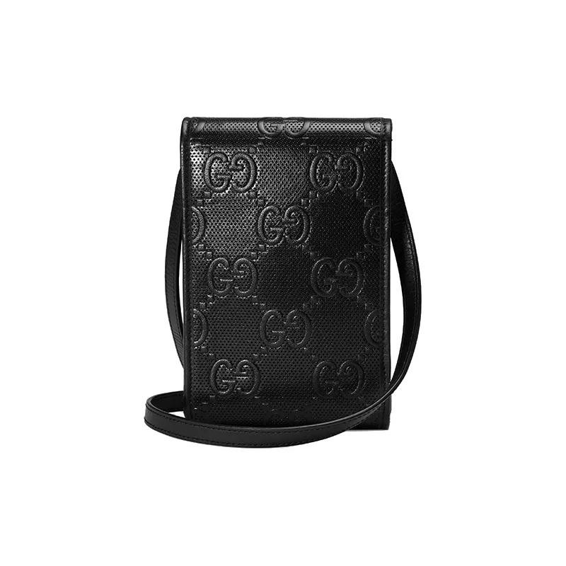 GUCCI Leather Crossbody Bags Shoulder Bags Unisex Black-1