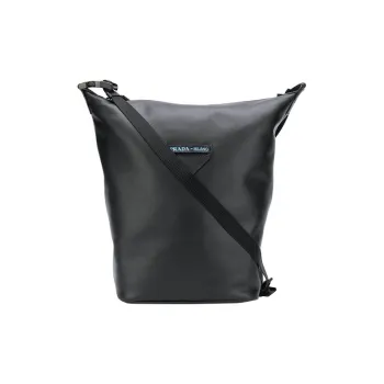 PRADA Cow Leather Bucket Bags Shoulder Bag Crossbody Bag Women's Black