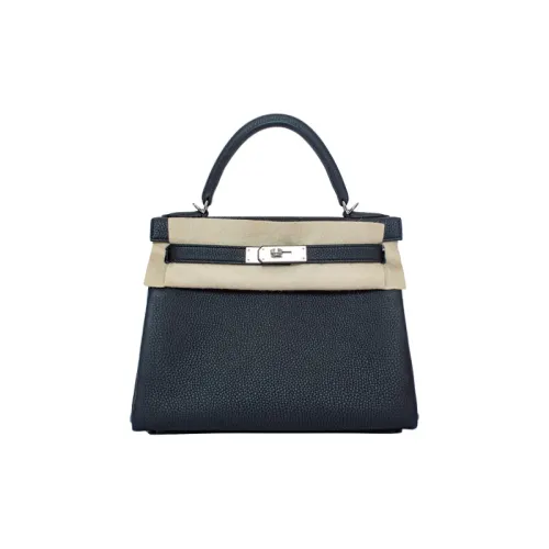 HERMES Kelly Togo Calfskin Kelly Bag Handbags Women's Noir Black