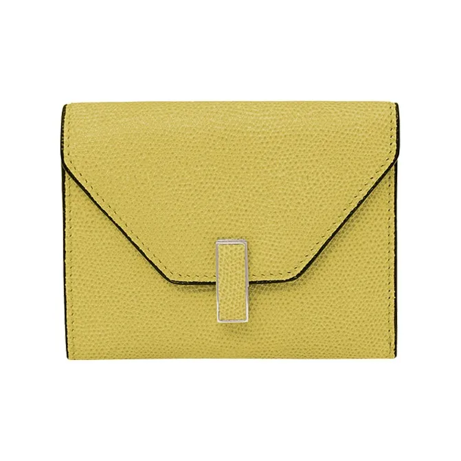 Valextra Iside Millepunte Calfskin Multi Usage Wallet Unisex Yellow-0