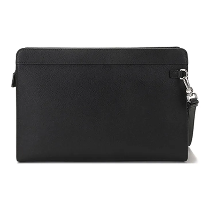 BALLY Leather Clutch Men's Black-3