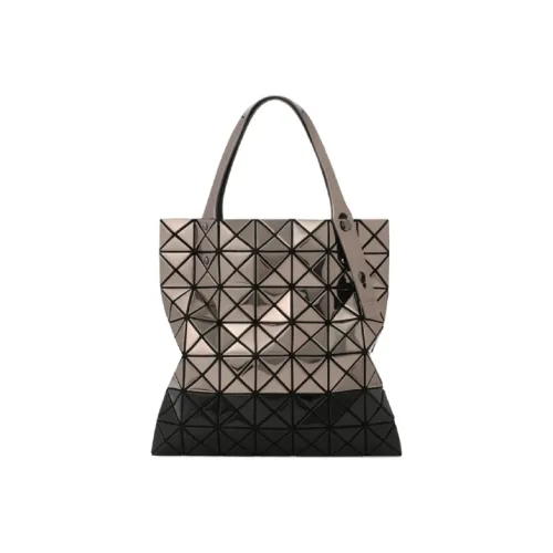 ISSEY MIYAKE Platinum Polyester Tote Bag Shopping Bag Shoulder Bags Handbags Women's Cannon Barrel Brown