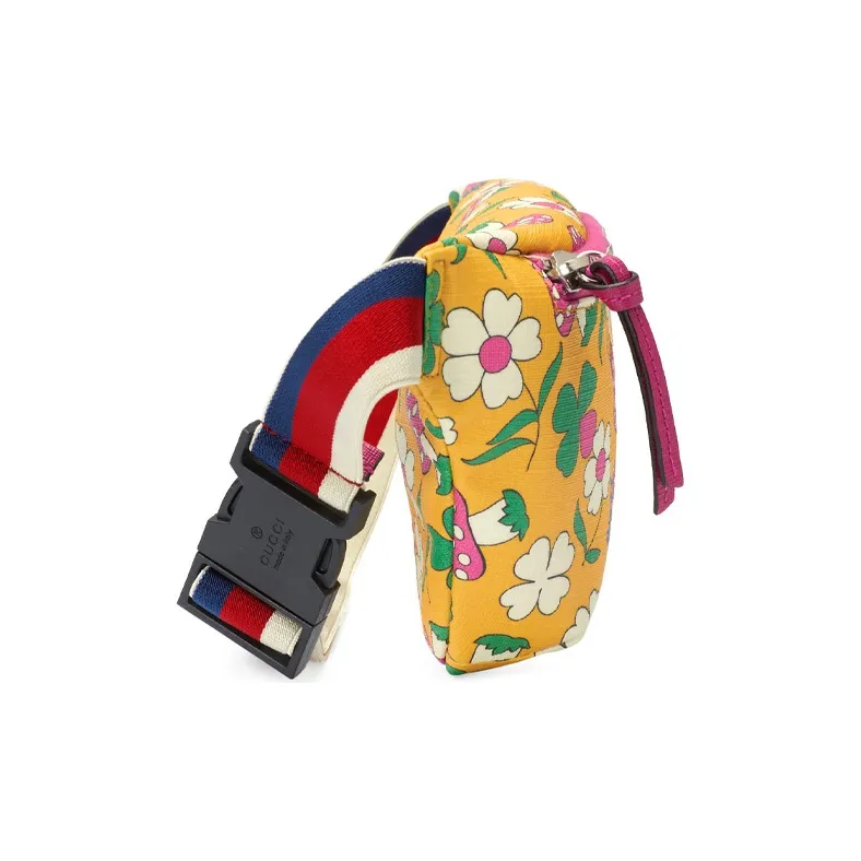 GUCCI Canvas With Leather Fanny Pack Sling Bags Kids' Bags Kids' Yellow/Fuchsia-2