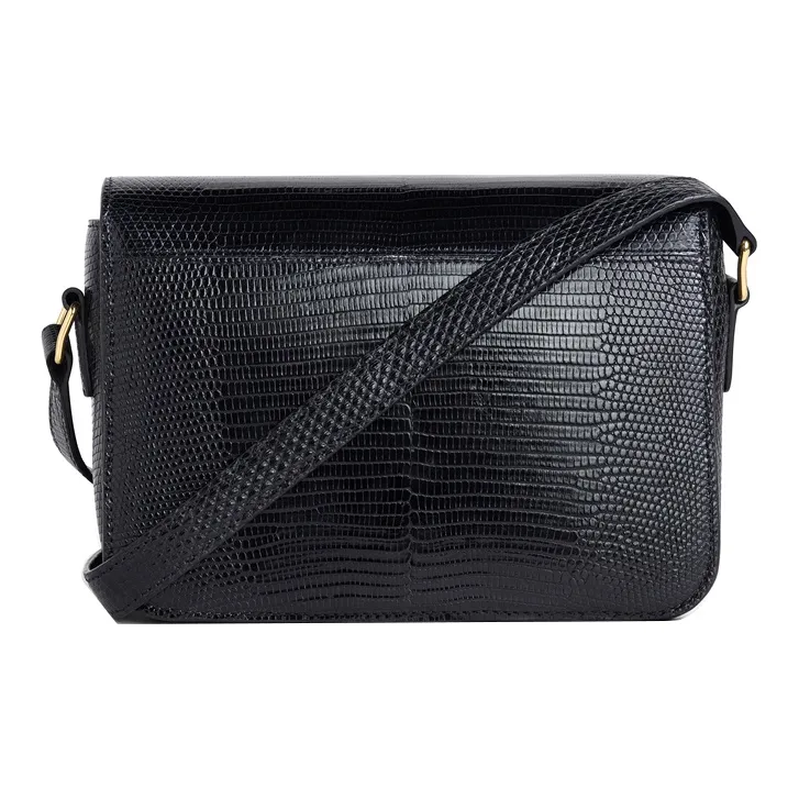CELINE Triomphe Rare Leather Shoulder Bag Women's Black-2
