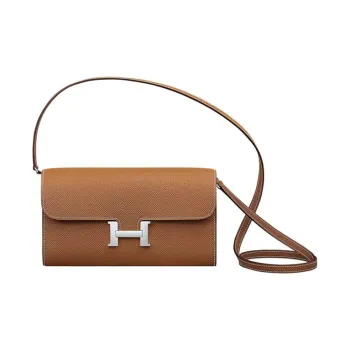 HERMES Constance To Go Epsom Leather Wallets Handheld Shoulder Bag Crossbody Bag Small Size Women's 37 Gold Gold Brown