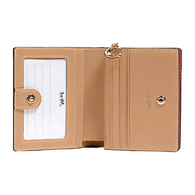 COACH Snap Wallet Artificial Leather Wallet Women's Pink-1